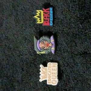 Croc charms jibitz black educated queen